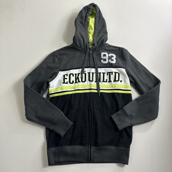 Ecko Unltd Other - Vintage Ecko UNLTD Hoodie Mens XS‎ Gray Spell Out Logo Full Zip Y2K Casual